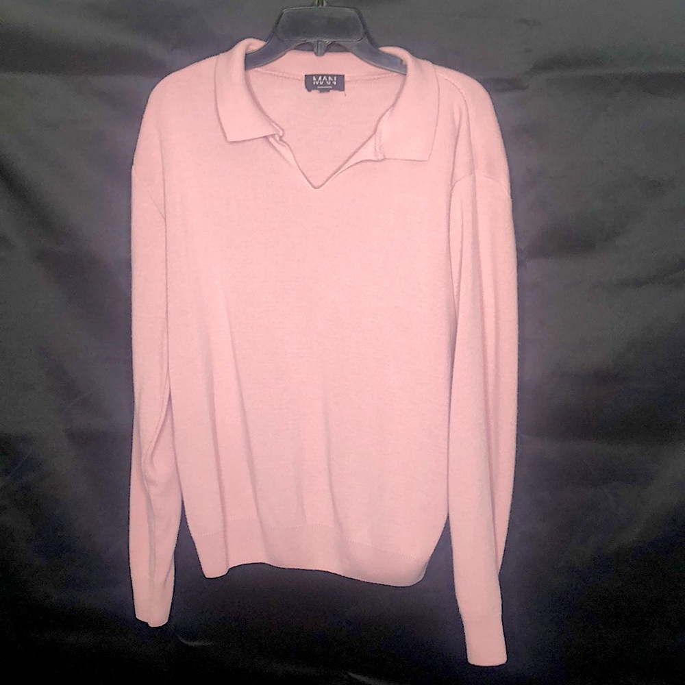 Light pink V Neck sweater.